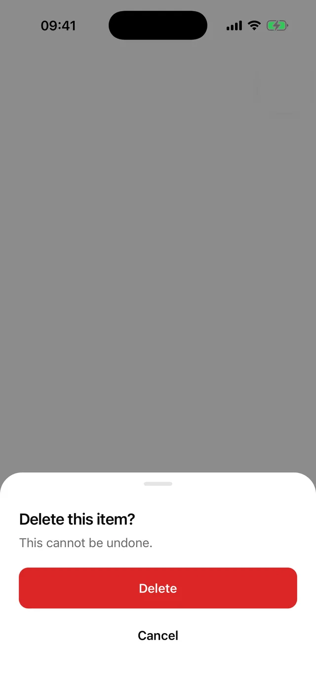 Dialog rendered on iOS, light mode