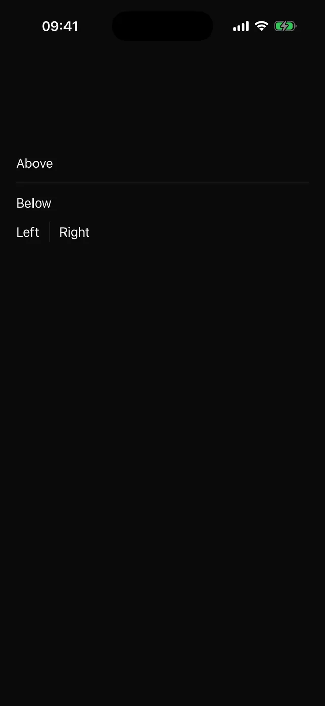 Separator rendered on iOS, dark mode