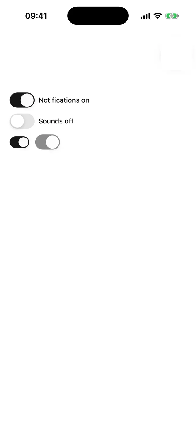 Switch rendered on iOS, light mode