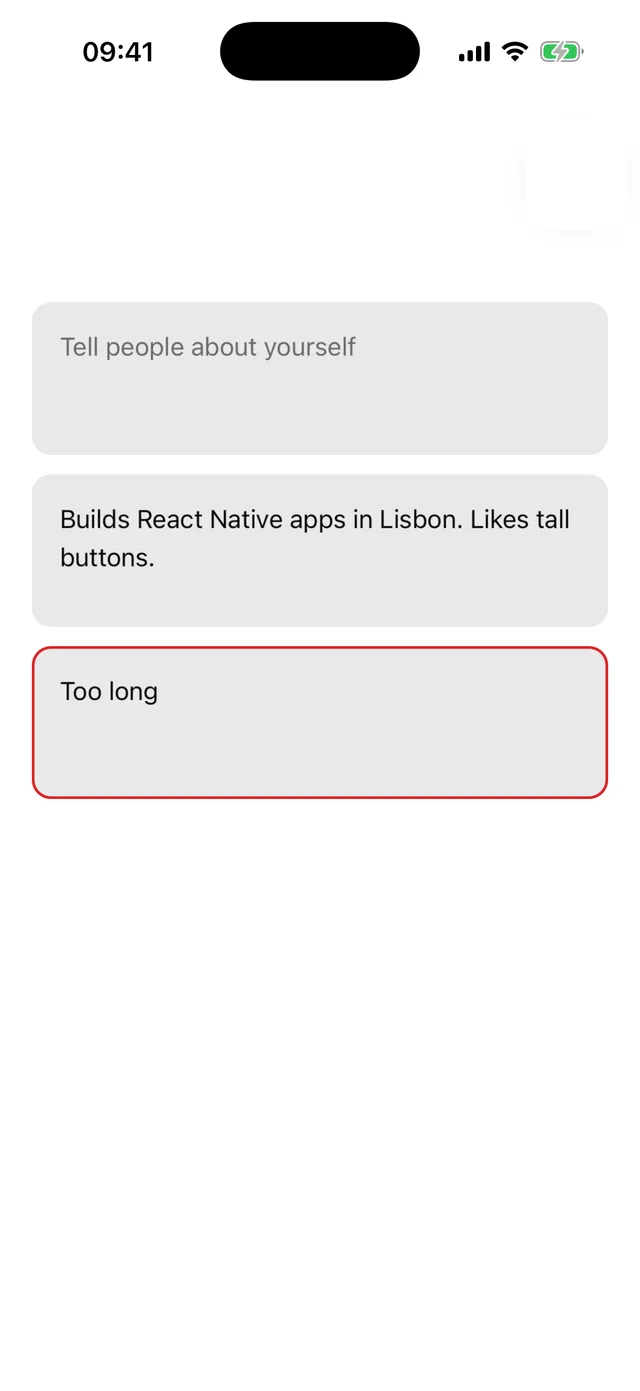 Textarea rendered on iOS, light mode