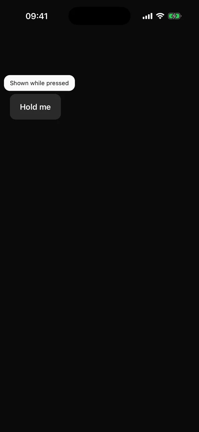 Tooltip rendered on iOS, dark mode